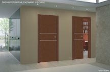  Sliding doors retracted into the wall