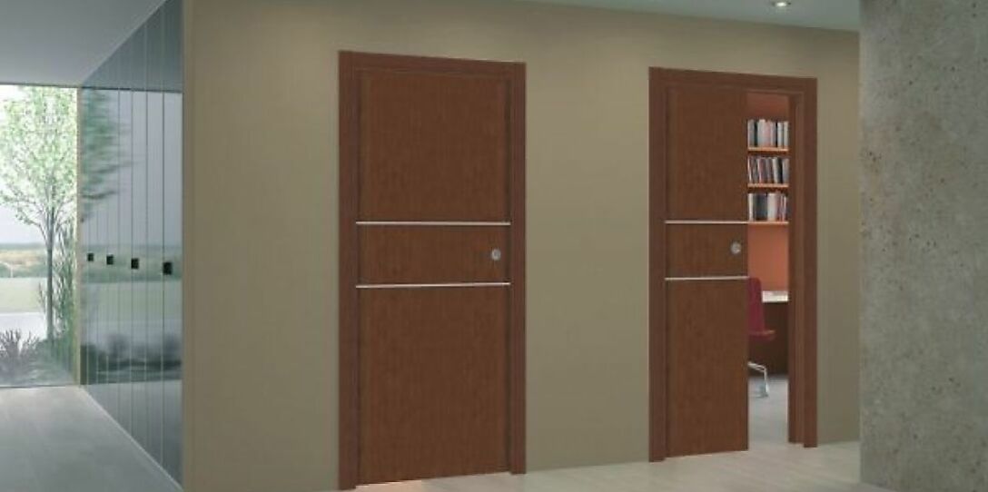 Sliding doors retracted into the wall